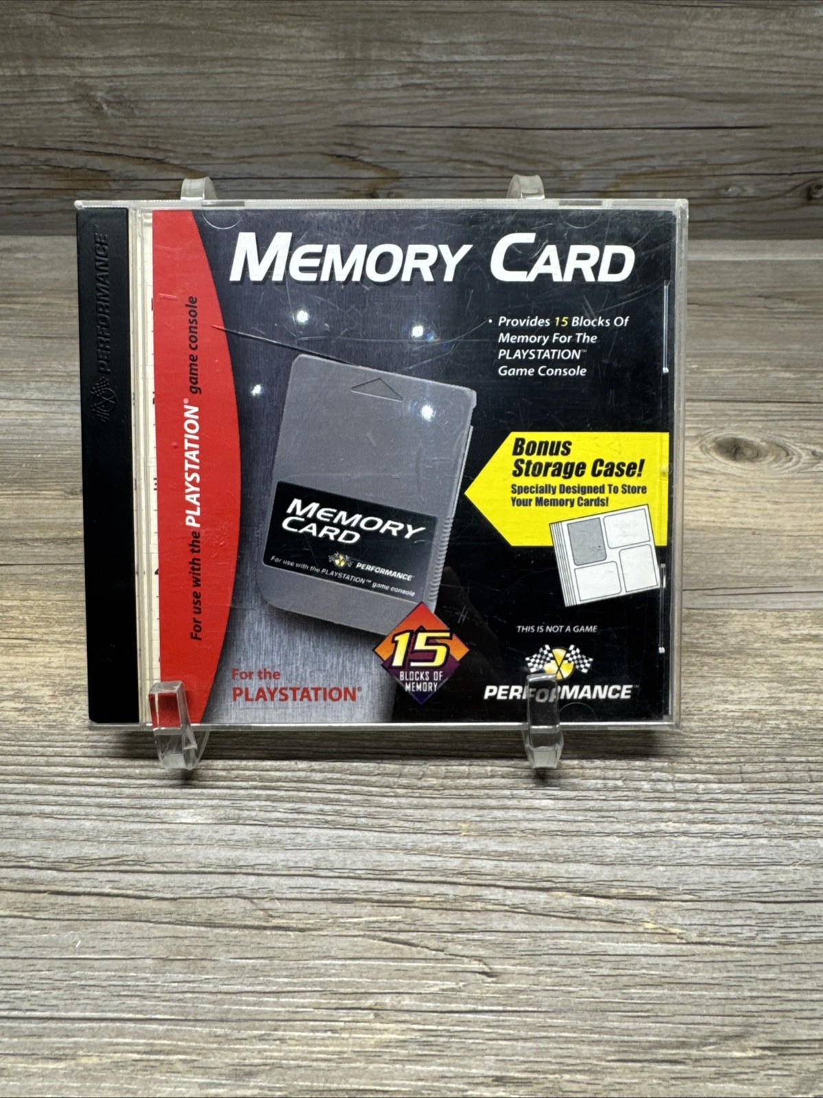 Performance Sony PlayStation 1 PS1 Memory Card Case Holder with 4 Memory Cards