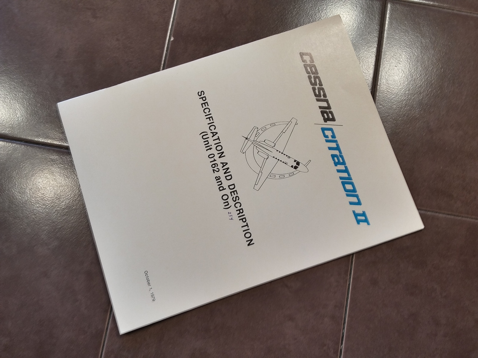 Cessna Citation II, 550/551, sn 0162-0254 Specification & Description Booklet