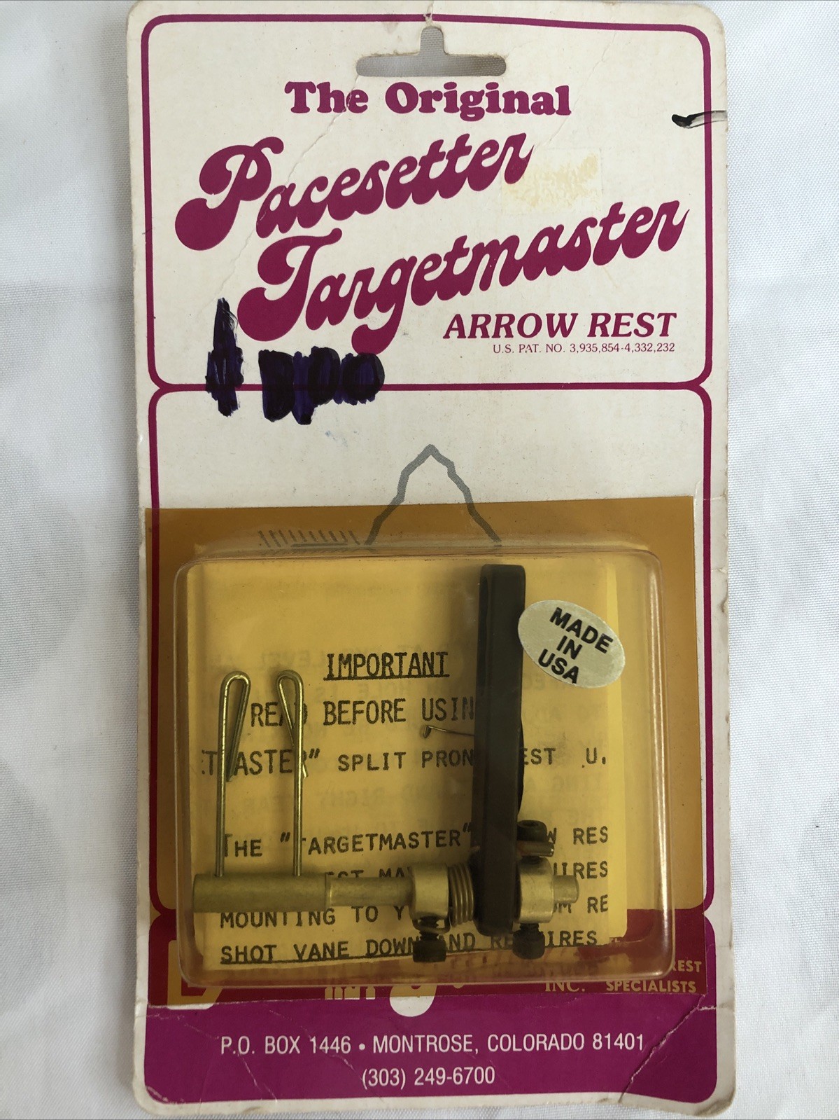 Golden Key Futura Pacesetter Targetmaster Arrow Rest – NOS Vintage Sealed USA