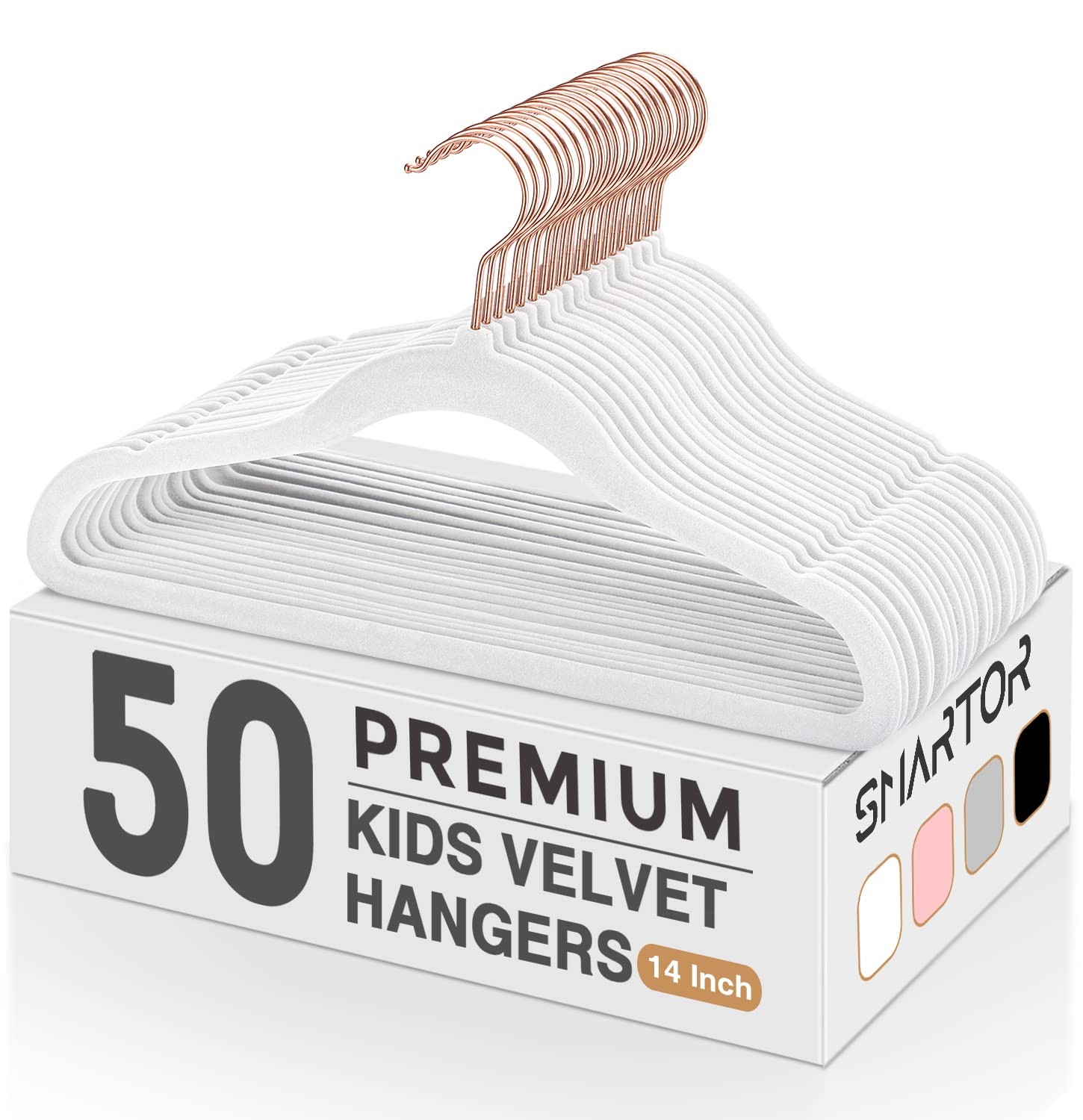 Kids Velvet Hangers 50 Pack, 14 Inch Premium Non Slip Kids Felt Hangers for C...