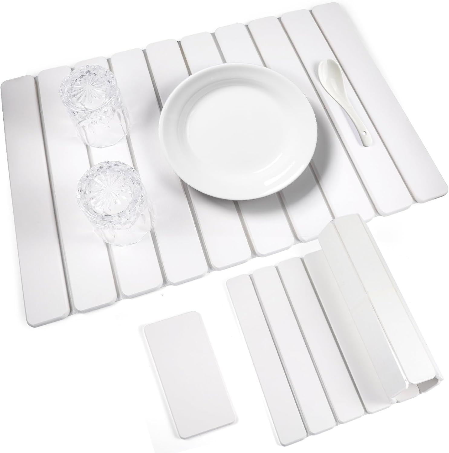 2 PCS Quick Dry Stone Dishes Mats for Kitchen Counter,Collapsible Quick Drying D