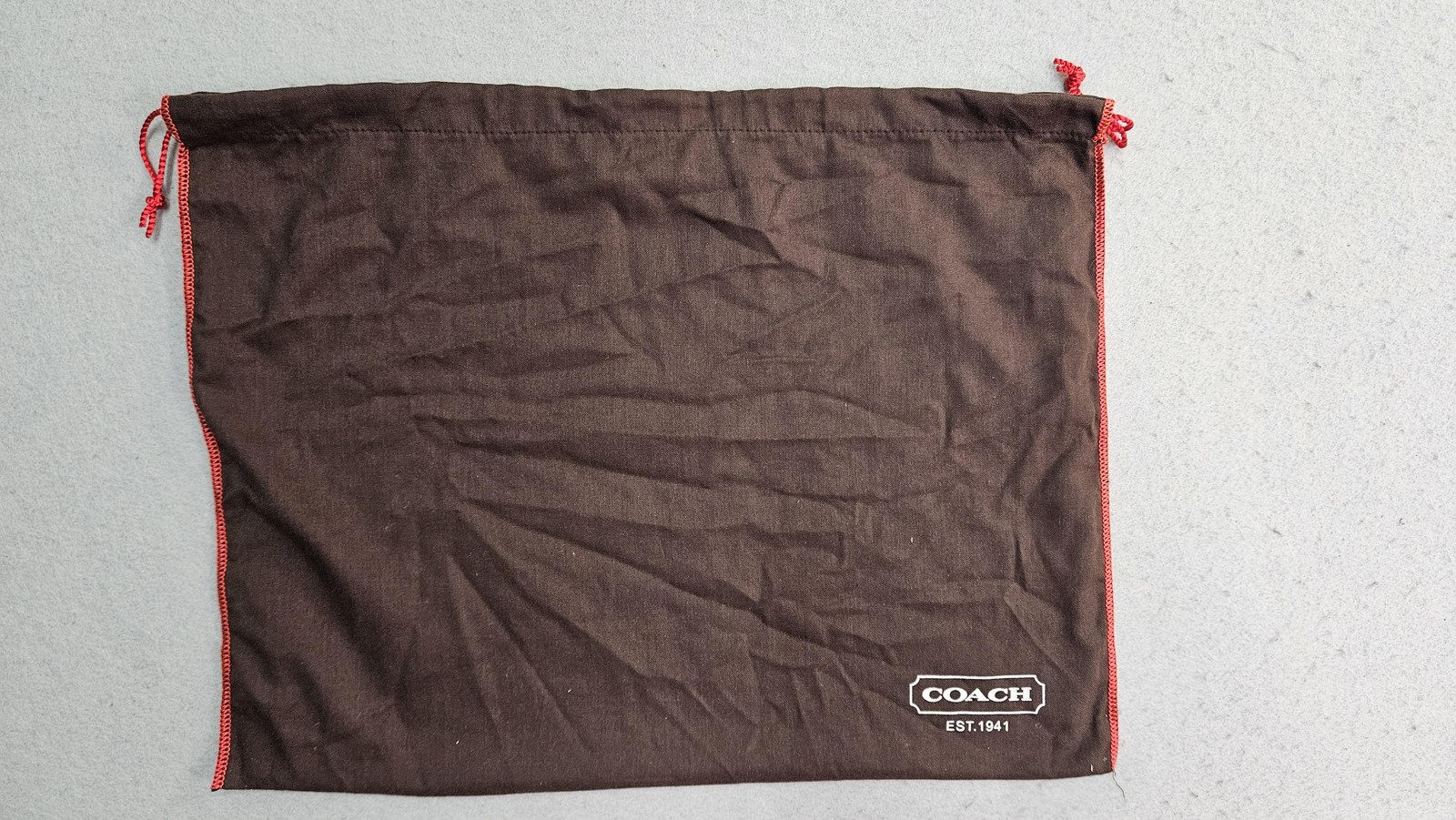 Coach Dustbag Womens One Size Brown Cotton Logo Drawstring Storage Pouch Bag