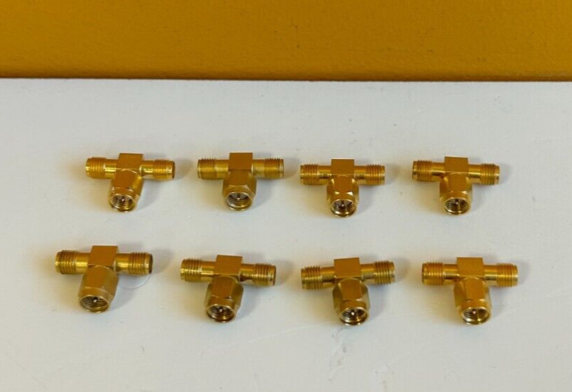 SV Microwave 2996-6001 (Lot of 8) 12.4 GHz, 50 Ohm, Coaxial Tee Adapters. New!