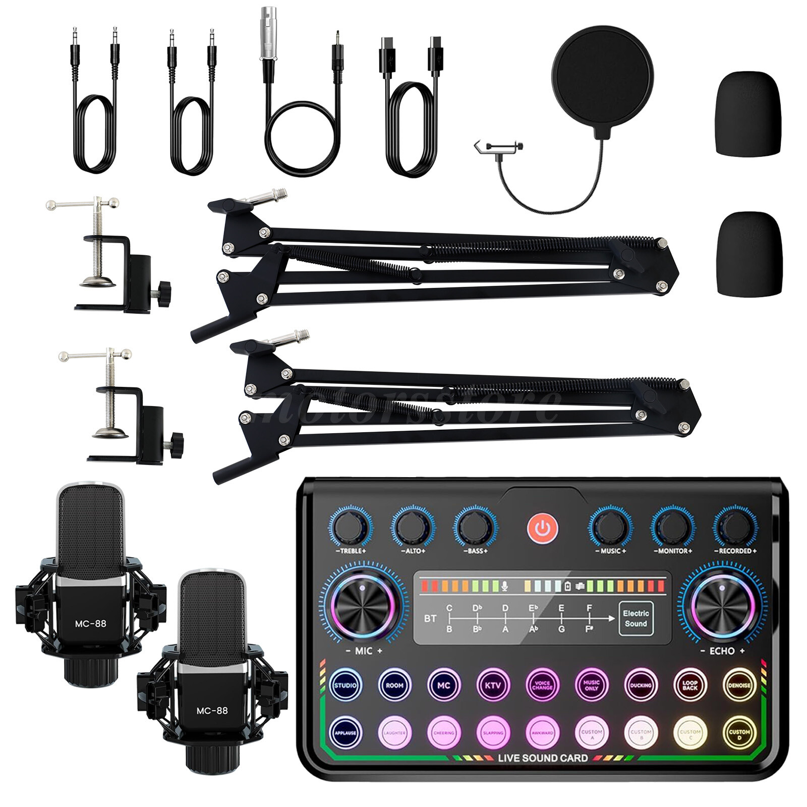 Professional Condenser Microphone Kit Complete Set For Podcast Studio Recording
