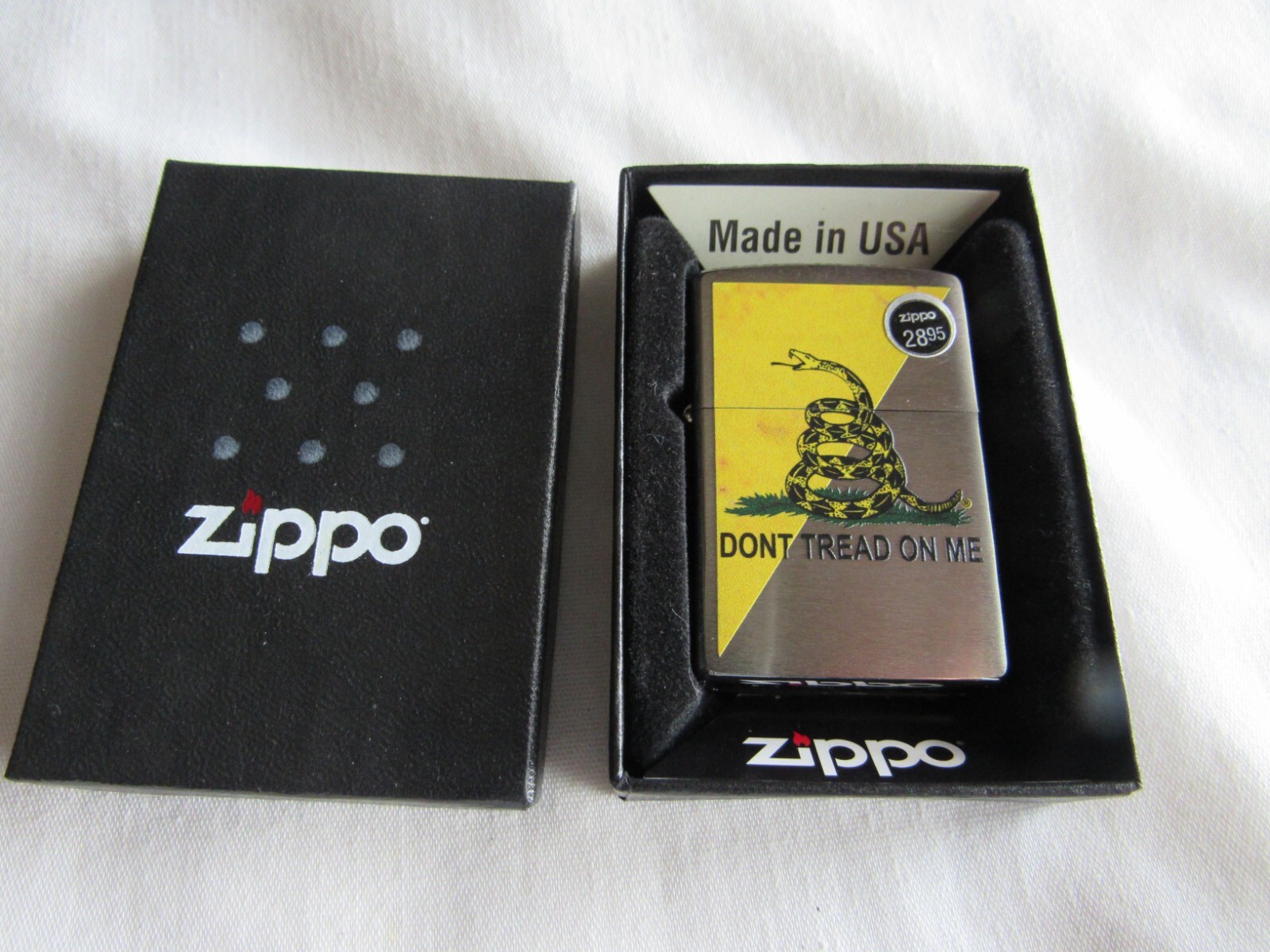 NOS Zippo Street Chrome Cigarette Lighter Don't Thread on Me Dated B 23