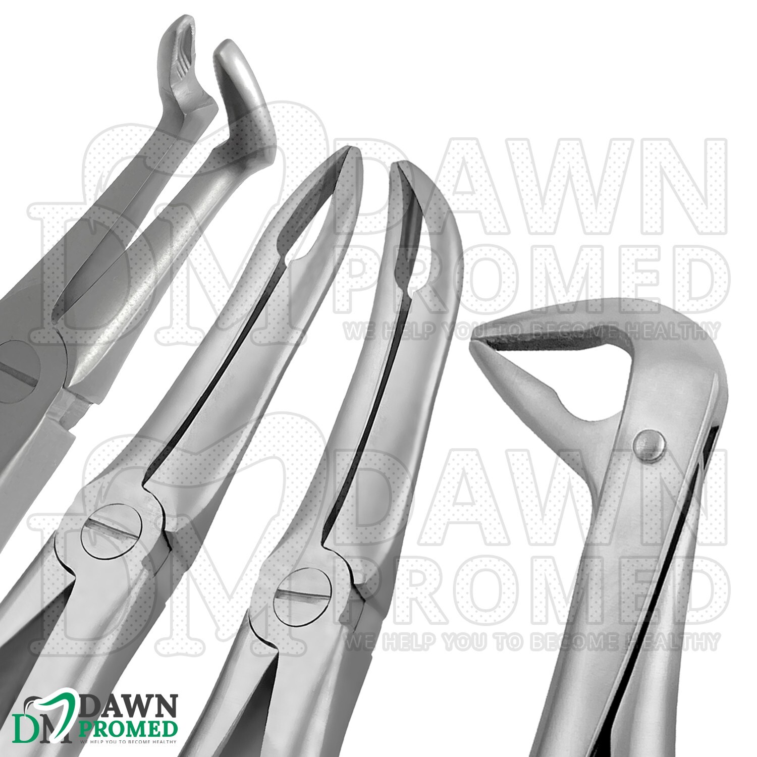 4 Pcs TC Extracting Forceps Root Tip Set Dental Extraction Instruments German Gr
