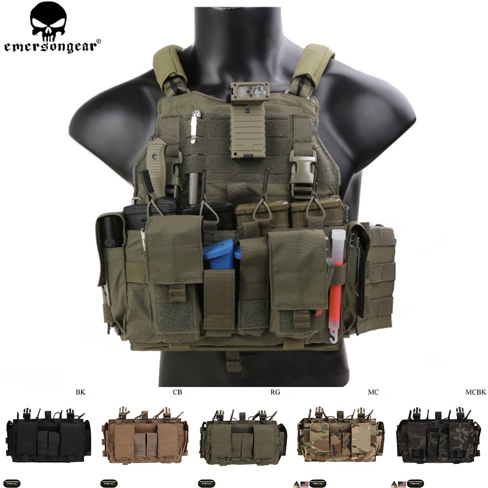 EMERSON Tactical Chest Rig Buckle Bag Airsoft Vest Panel 9mm 5.56 Magazine Pouch