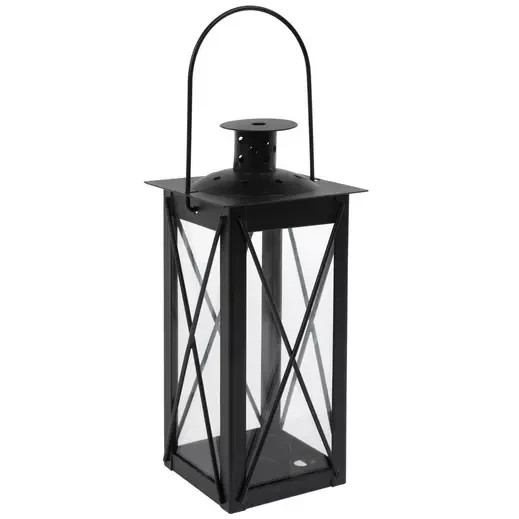 New Primitive HANGING BLACK  LANTERN Tea Light Candle Holder Lamp