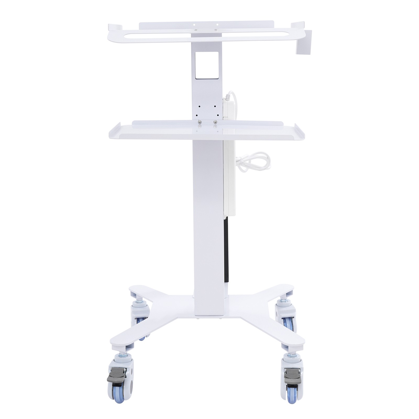 Mobile Computer Cart Medical Rolling PC Stand Desk Workstation Wheel Adjustable