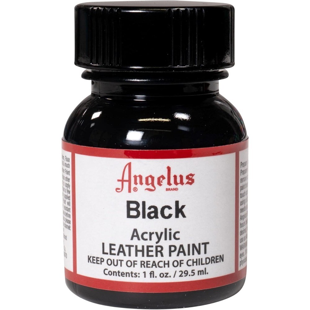 Professional Flexible Leather Paint, 1 Fl Oz, Black - Crack, Scratch, and Peel