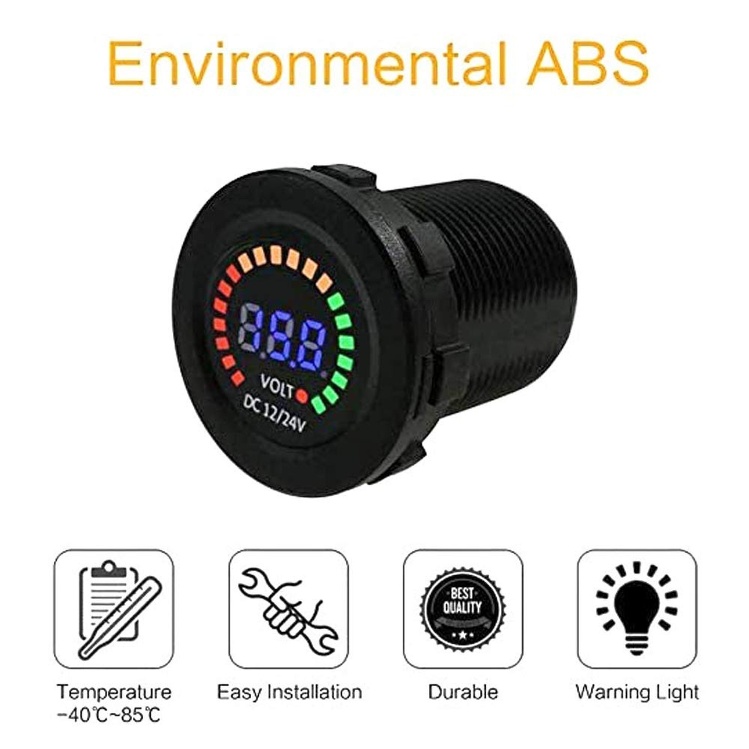 Universal Digital Display Voltmeter Waterproof Voltage Meter Green LED for DC...