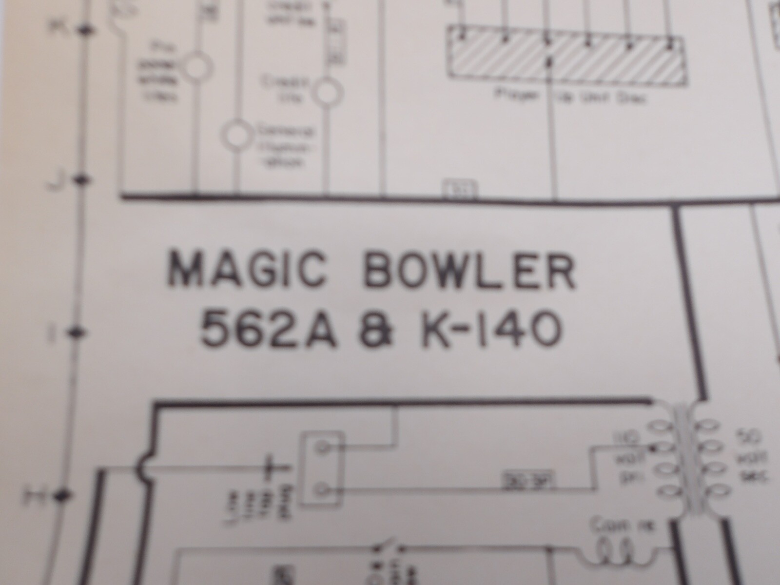 Bally: Magic Bowler- Schematic  -NOS