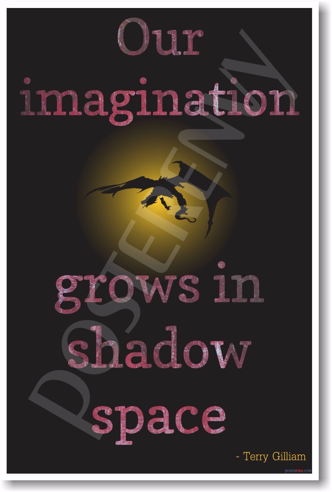 Our Imagination Grows In Shadow Space - Terry Gilliam - NEW Motivational POSTER