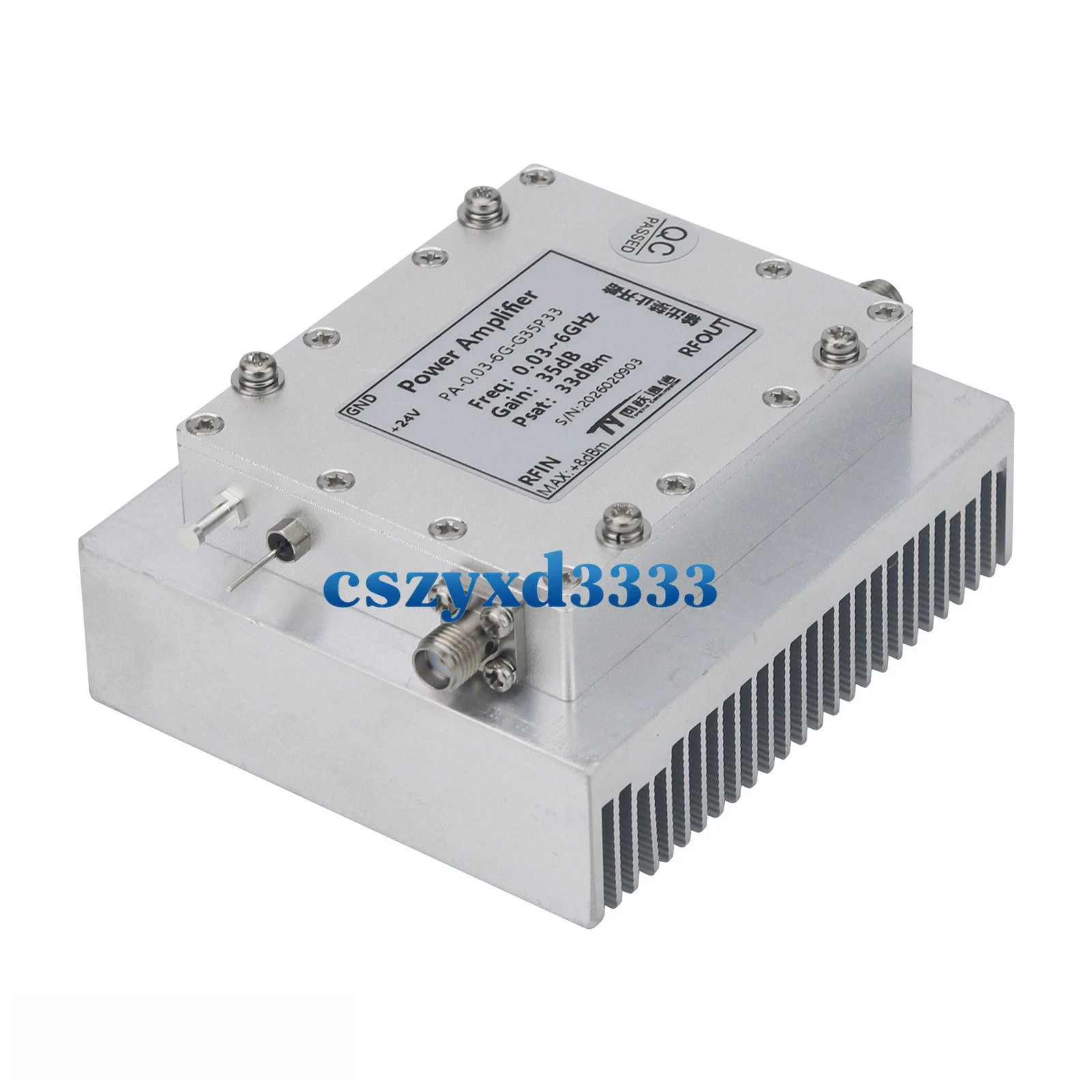 0.1-6.2GHz 10W RF Microwave Power Amplifier 1.6dB with SMA Female Connector