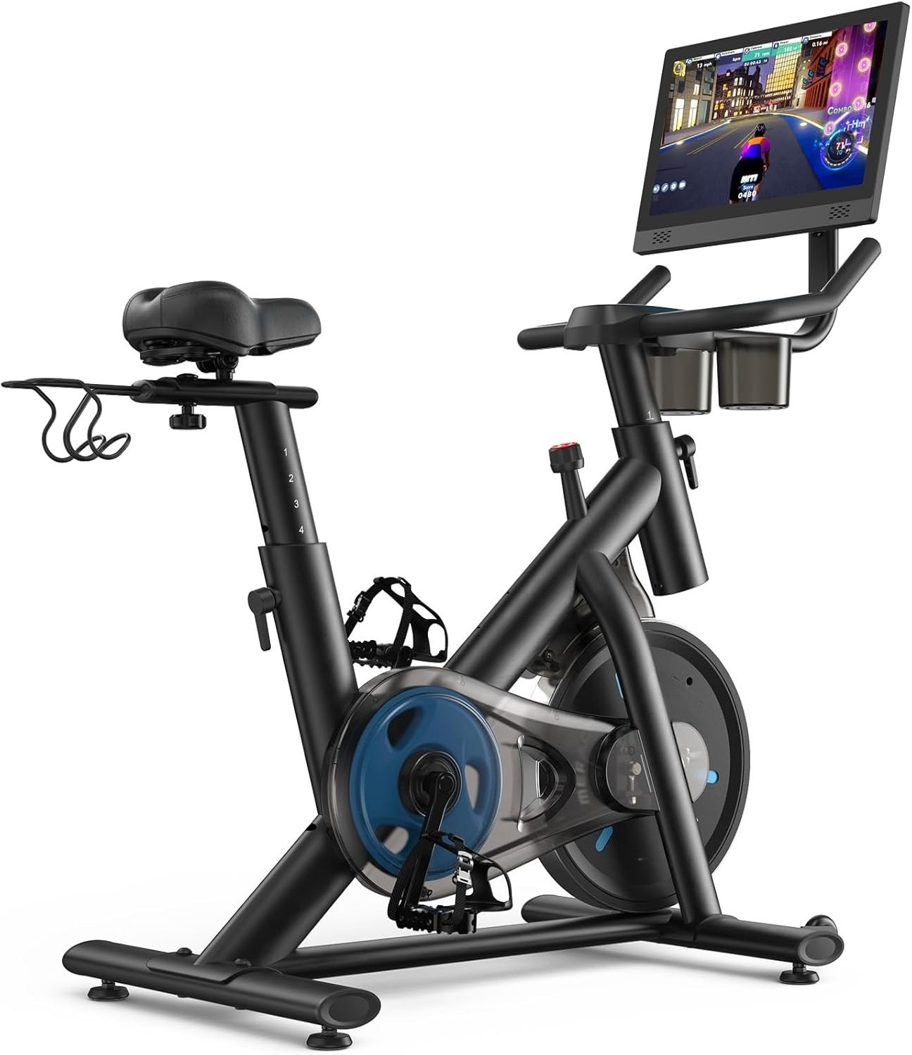Exercise Bike, Brake Pad Stationary Bike with Exclusive App, Low Noise Indoor Cy