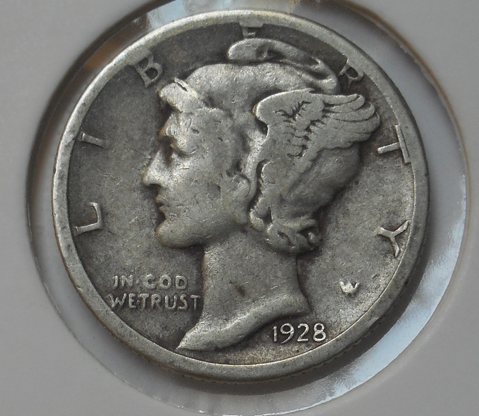 1928-s . Large-S Mercury Dime .  . F . Fine . . Cherry Picker's Variety FS-501