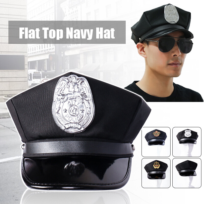Adult Men Police Cap Military Hats Sailor Captain Hat Octagonal Party Hat Travel