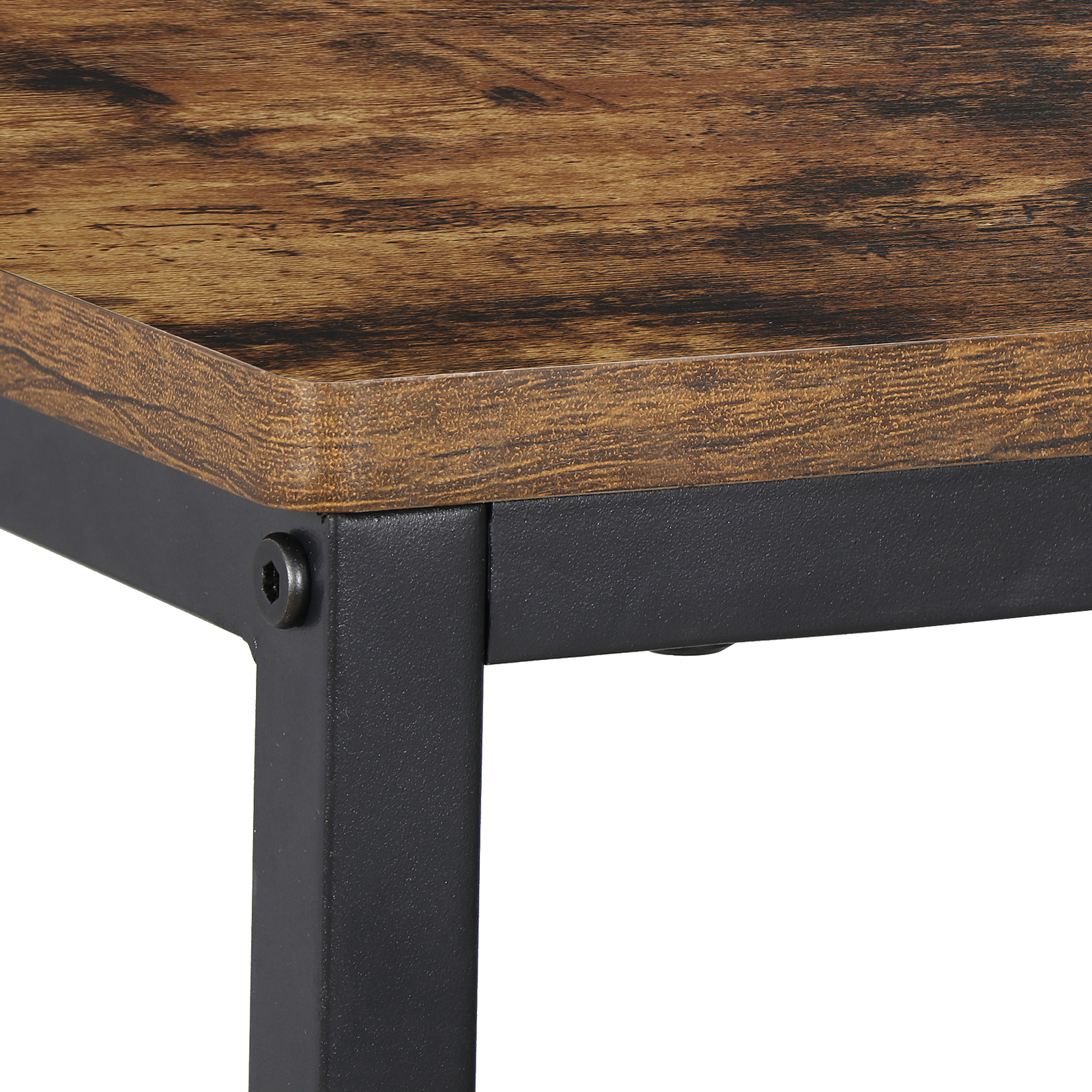 C Shaped End Table Small Side Couch Sofa Table with Metal Frame for Living Room