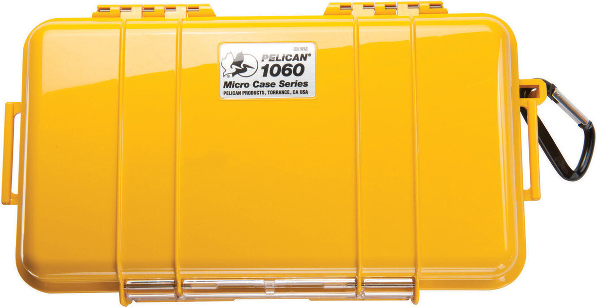 Pelican 1060 Solid Yellow Micro Case includes PNP Foam + Free engraved nameplate