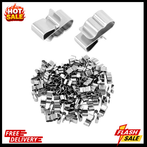 100 PCS Stainless Steel Trailer Frame Wire Clips,  Solar Panel Wire Clips
