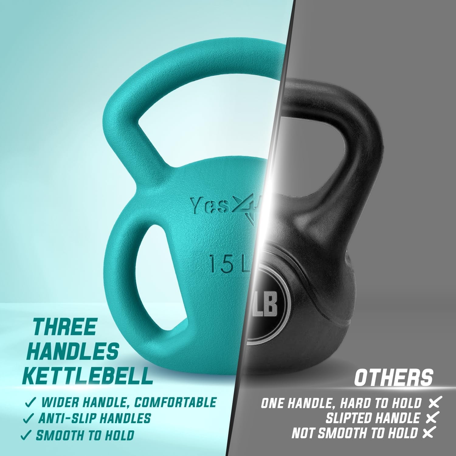Kettlebell Strength Training Kettlebells Women Wide Multi-grip Textured Handle