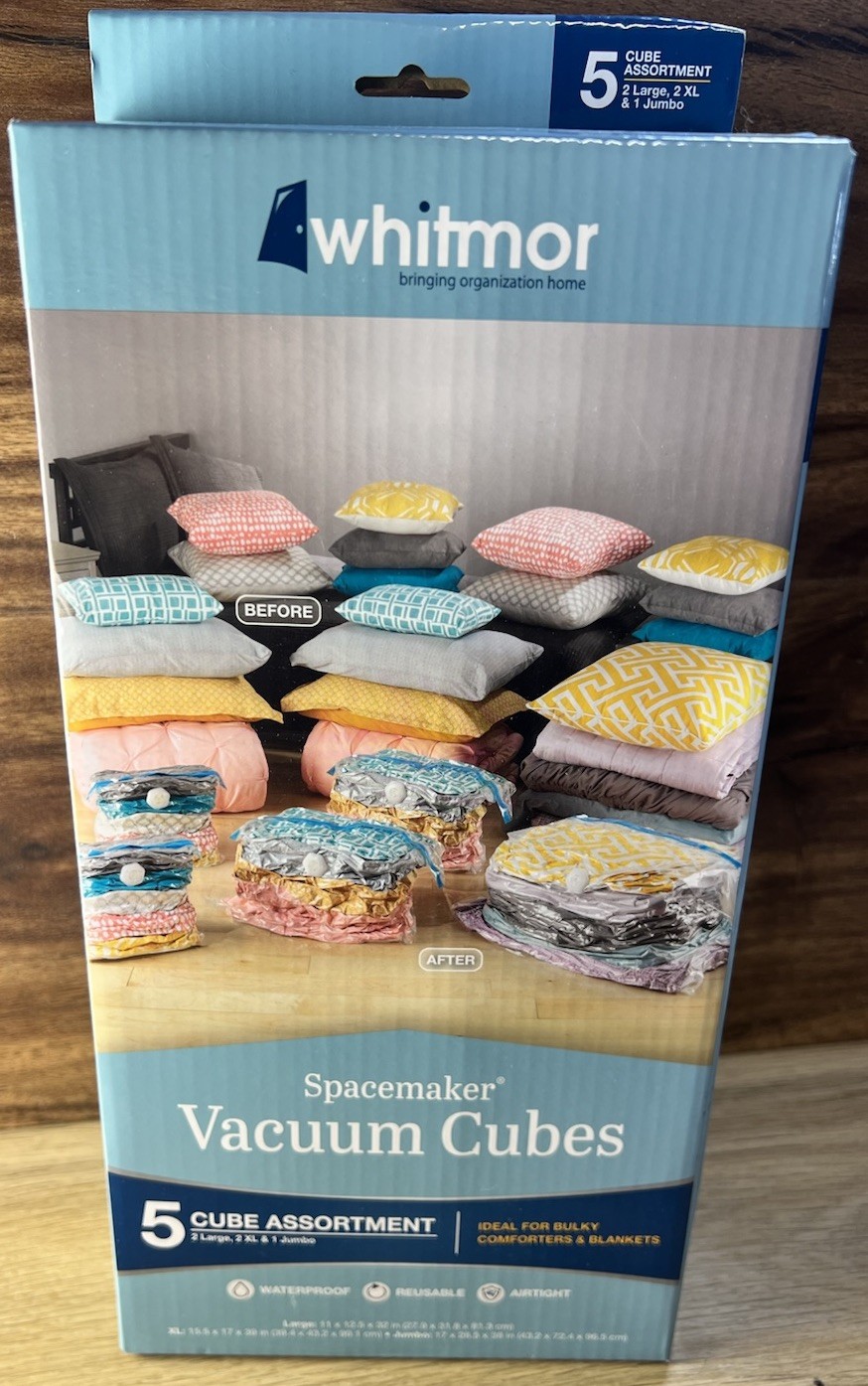 Whitmor Spacemaker Vacuum Bags Combo Set of 5 Bag Combo Size Set XL Jumbo - NEW