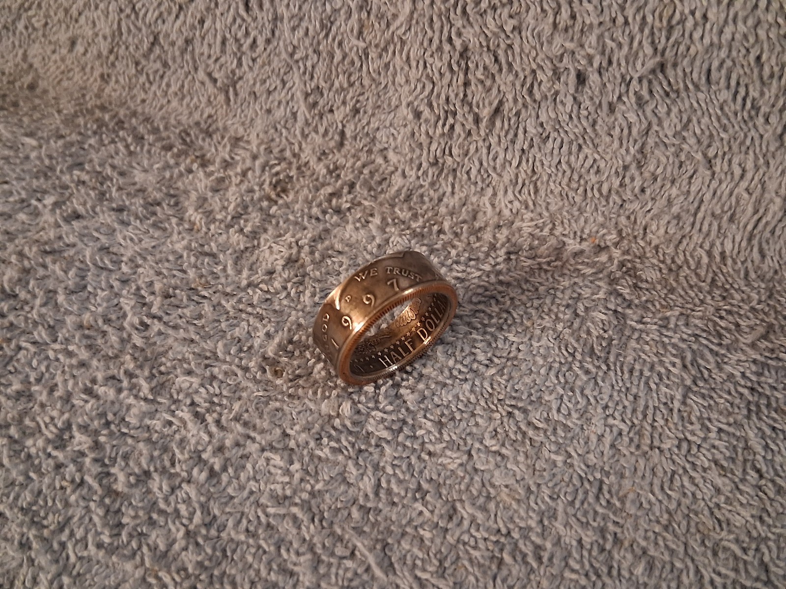1997  Kennedy Half Dollars  size 10   coin ring  handmade mixed metals (B)