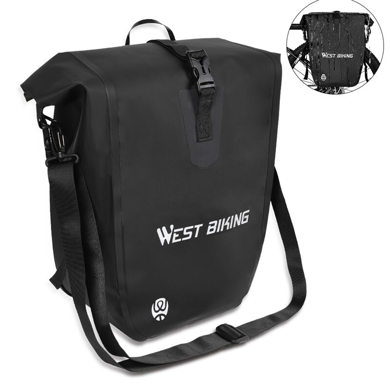 WEST BIKING Full Waterproof Bicycle Bag Bike Rear Rack Pack Bag Carrier Pannier