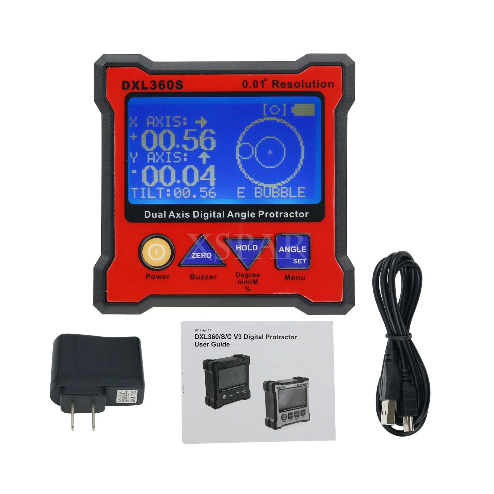 DXL360S Dual Axis Digital Angle Protractor Magnetic Inclinometer Angle Finder*