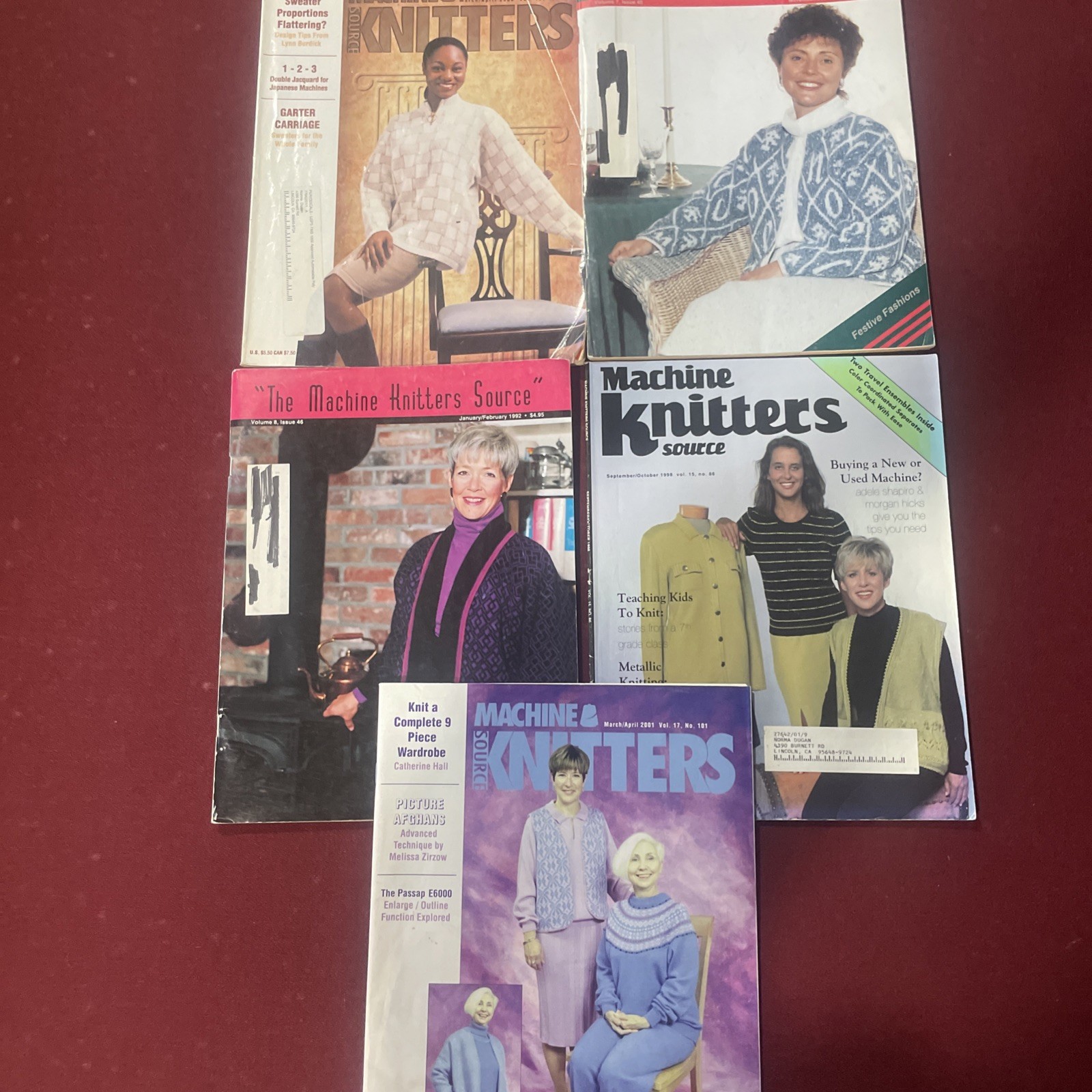 5 Knitting Machine Knit Magazines 1990 -2003 #3