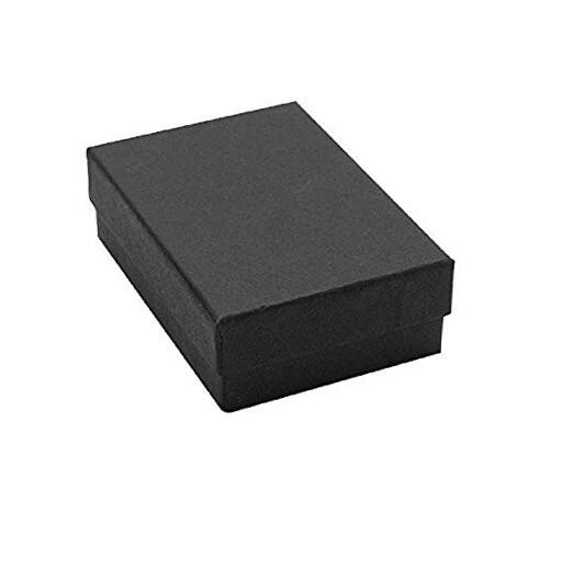 50 Pack Cotton Filled Black Matte Color Jewelry Gift and Retail Boxes Jewelry