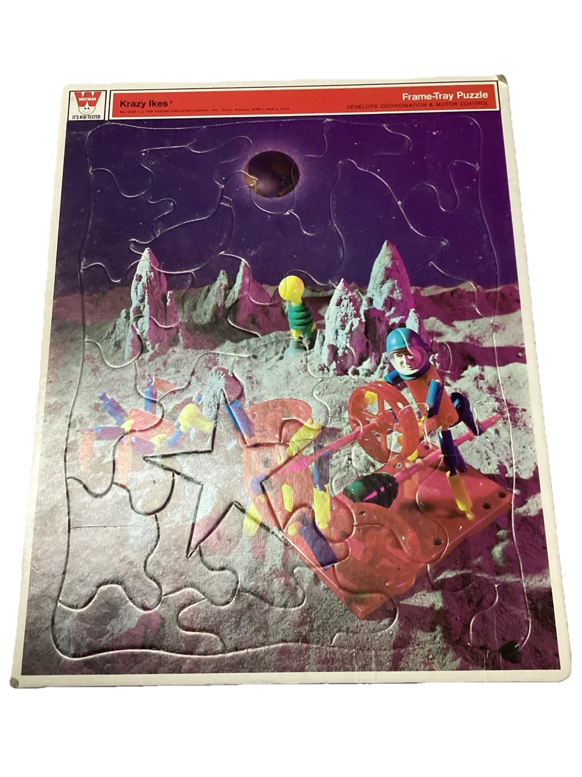 1969 Krazy Ike’s Frame Tray Puzzle #4533 WHITMAN SPACESHIPS Vintage 14x11”
