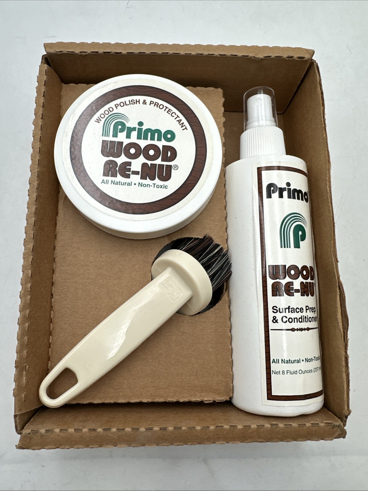QVC Primo Wood Re-Nu Wood Polish And Conditioner Re-Nu New in Box W/ Brush