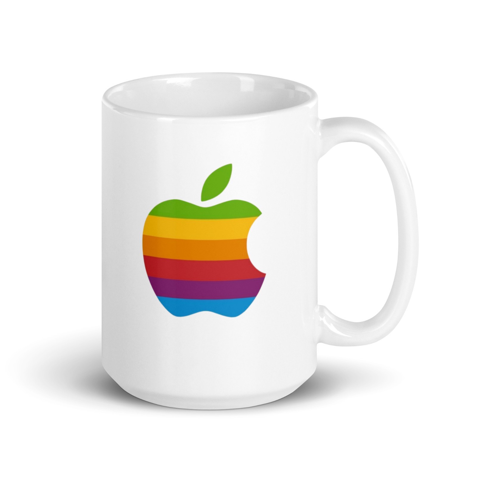 Vintage Retro Apple Logo Ceramic Coffee Mug – 15oz