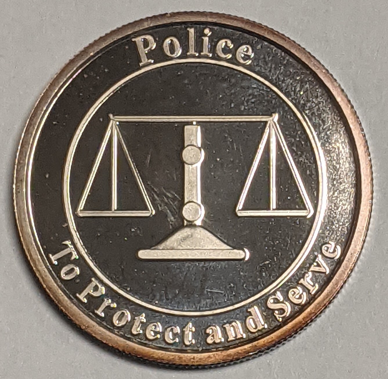 POLICE ~ To Protect and Serve ~ 1 oz .999 Fine Silver ~ Engravable ~ Vintage