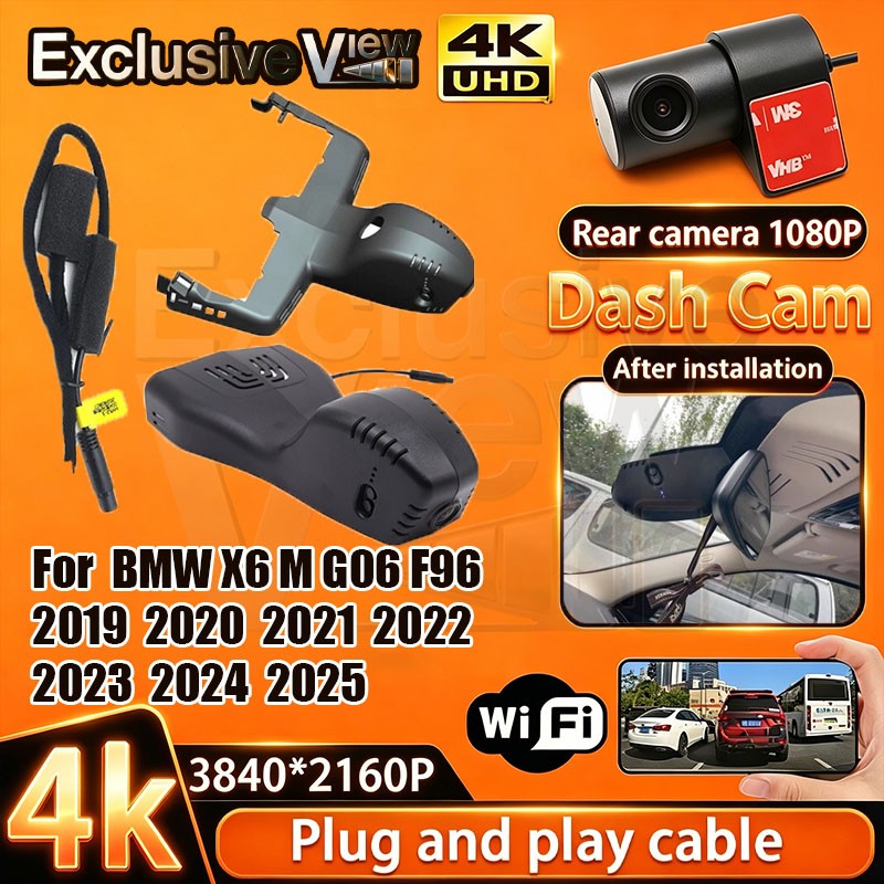 4K Wifi DVR Dash Cam Camera for BMW X6 M G06 F96 19 2020 2021 2022 2023 2024 25