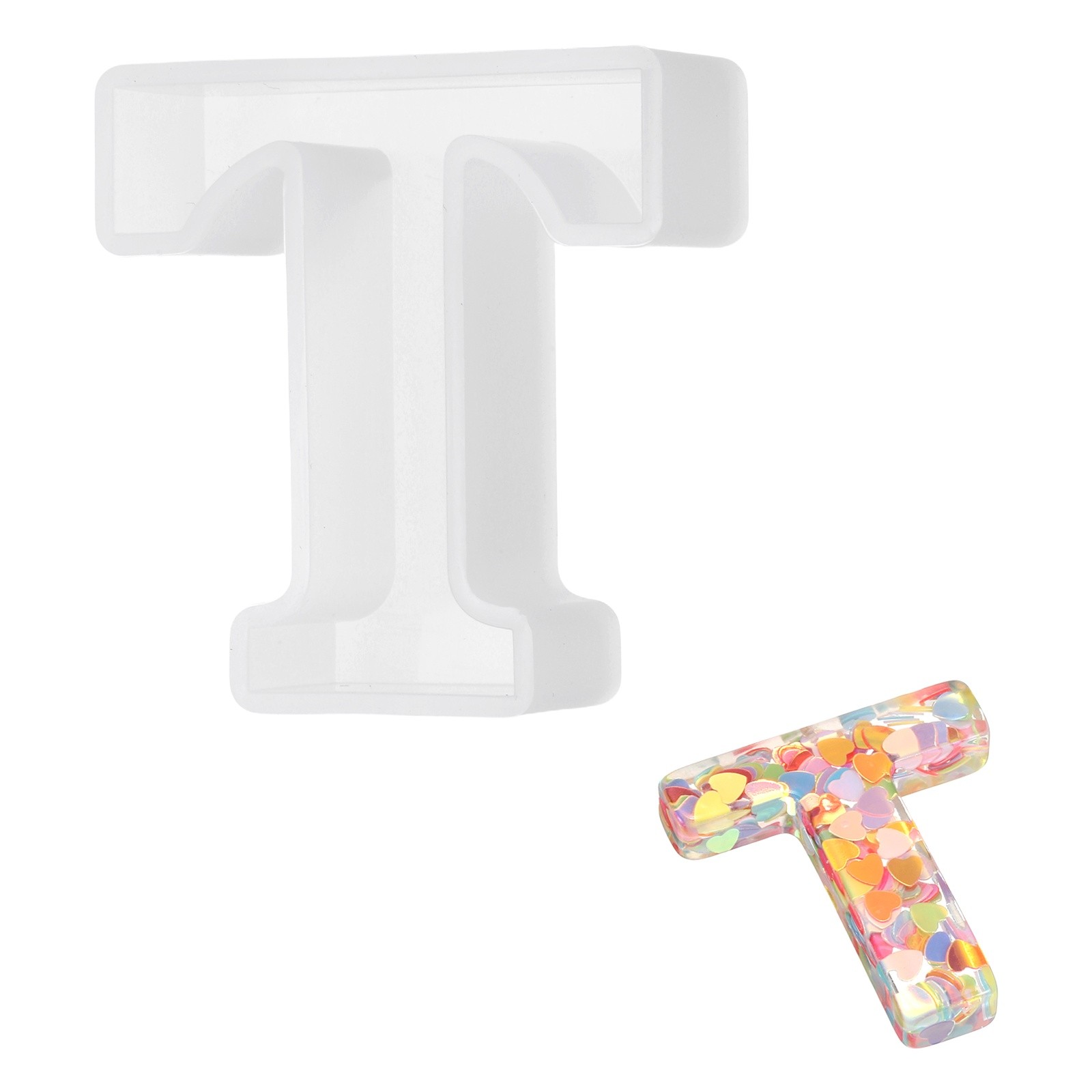 Resin Letter Moulds,T Capital Alphabet Casting Silicone Moulds 2.5 Inch