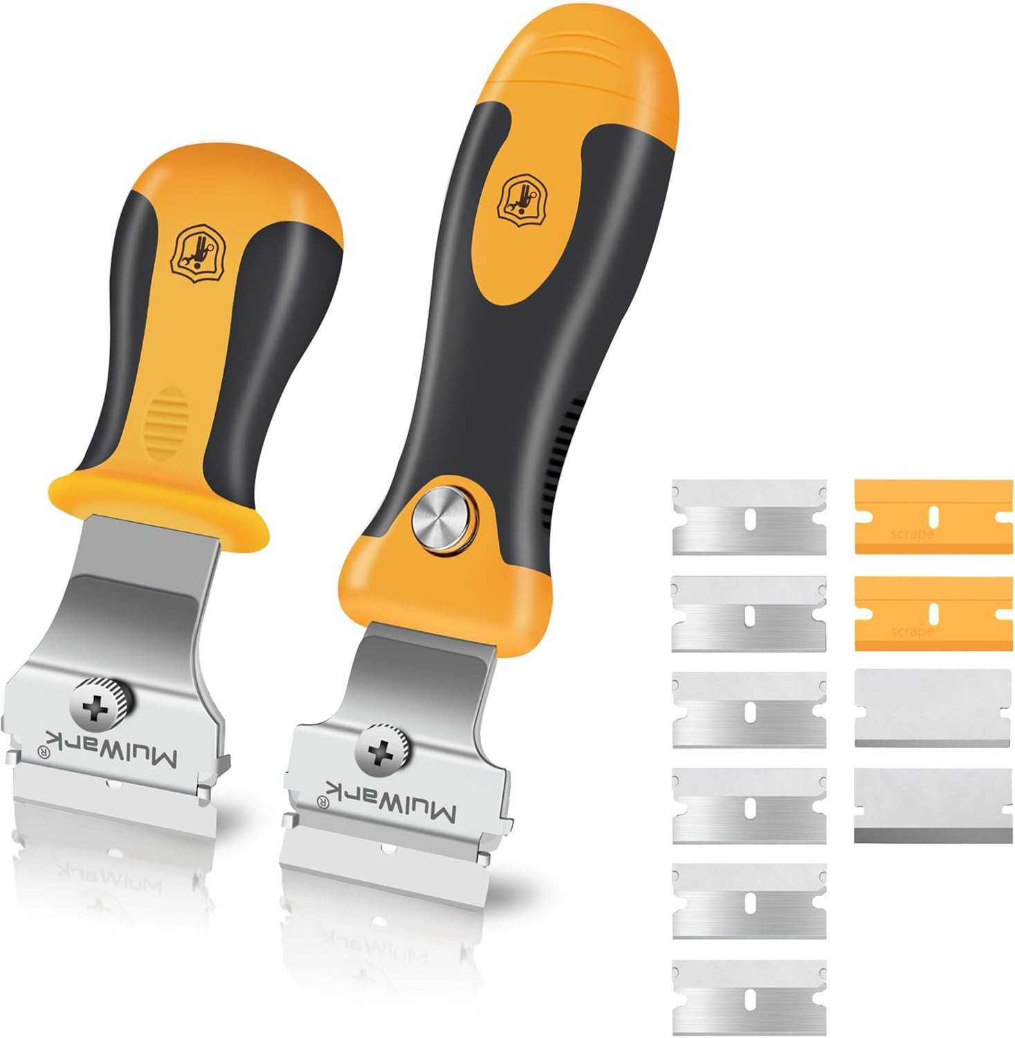 Multi-Purpose Razor Blade Scraper | Set w/ 12 Piece Set, Yellow