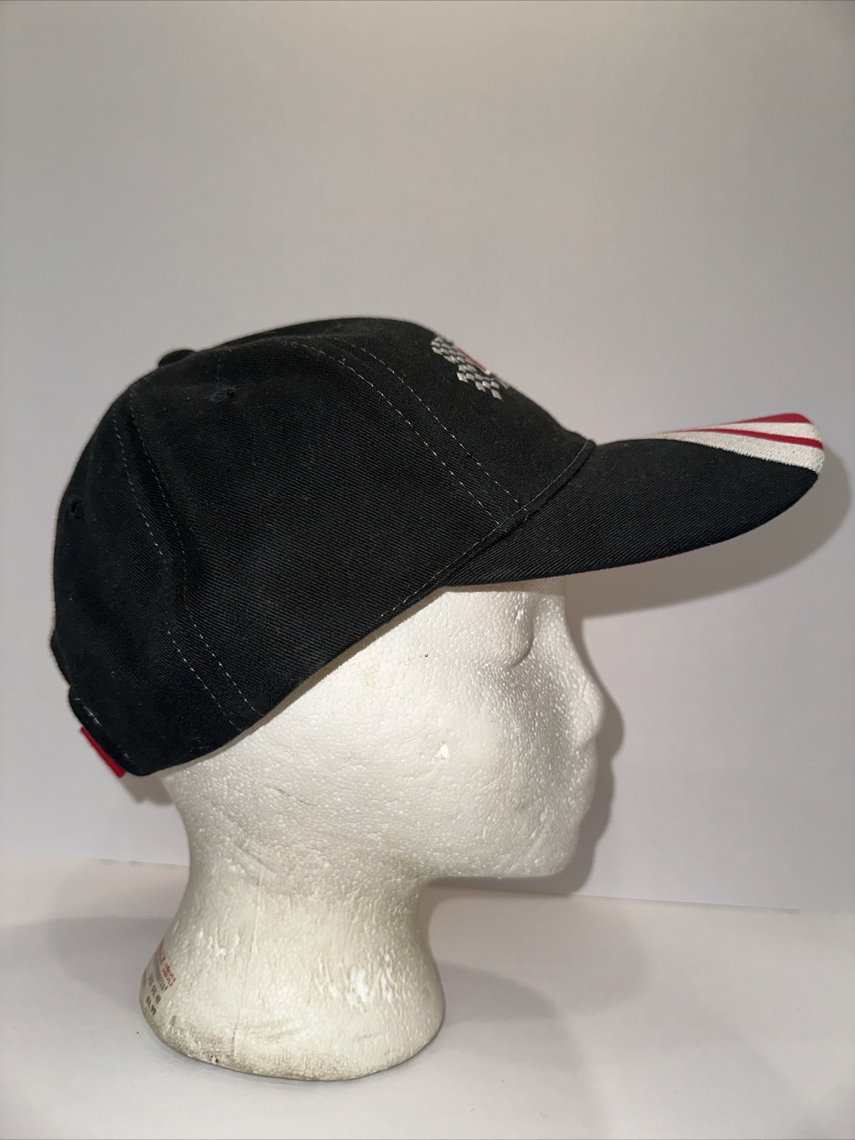 National Muscle Car Assoc. NMCA Hat Cap Half Black Half Red w White Hook Loop