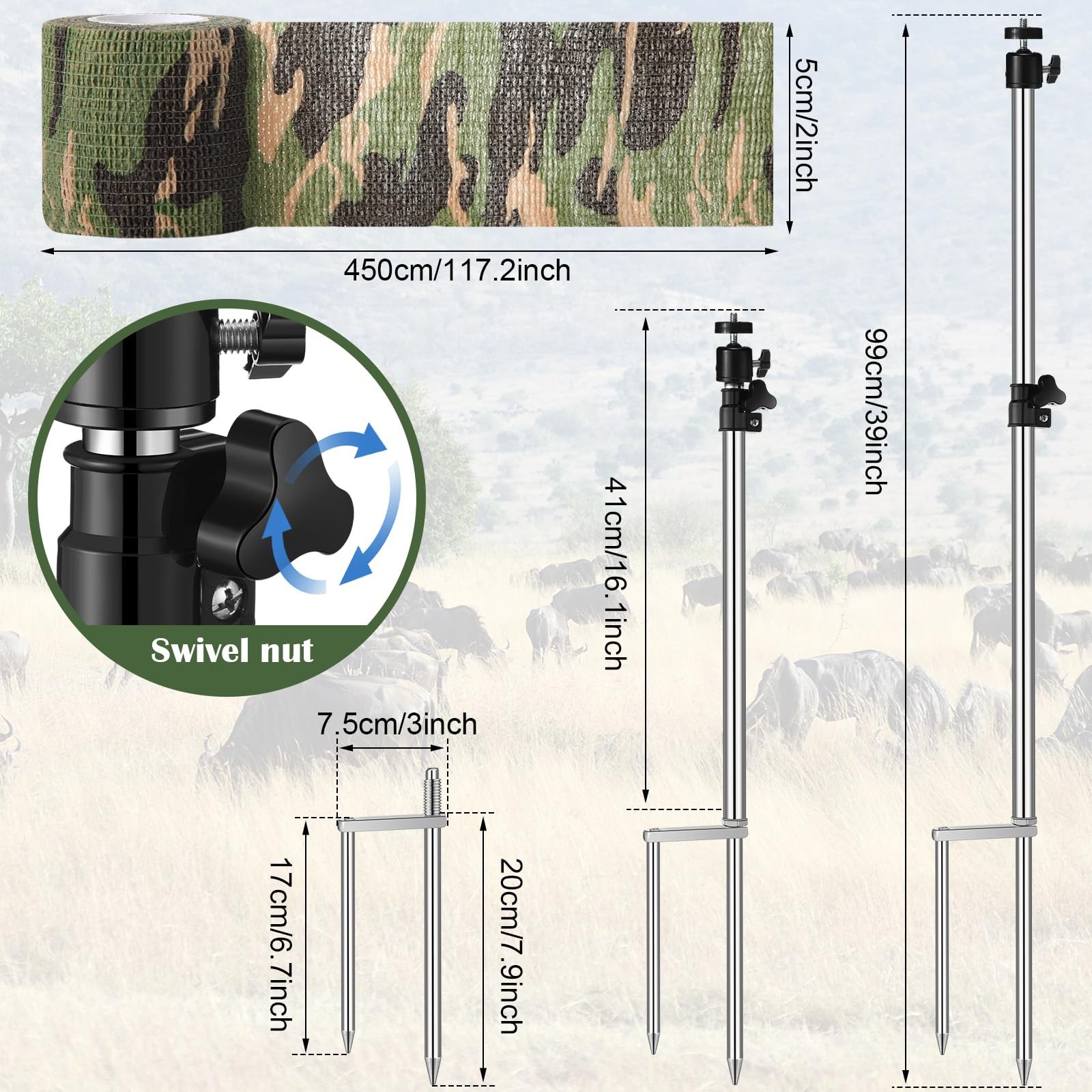 1 Pack Trail Camera Stand Mount Foldable Stainless Steel Game Camera Stand Br...