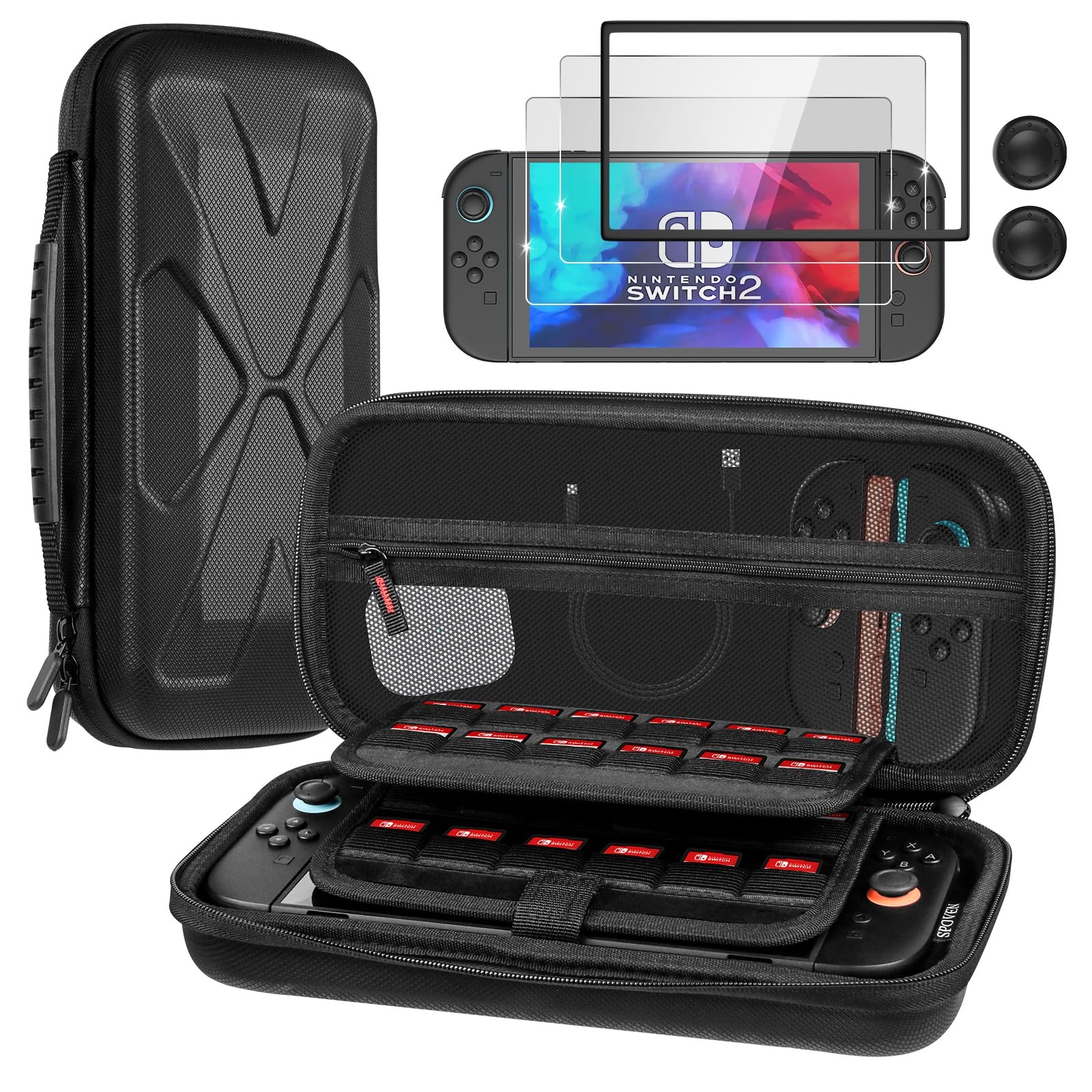 Black Portable Carrying Case for Nintendo Switch 2 2025