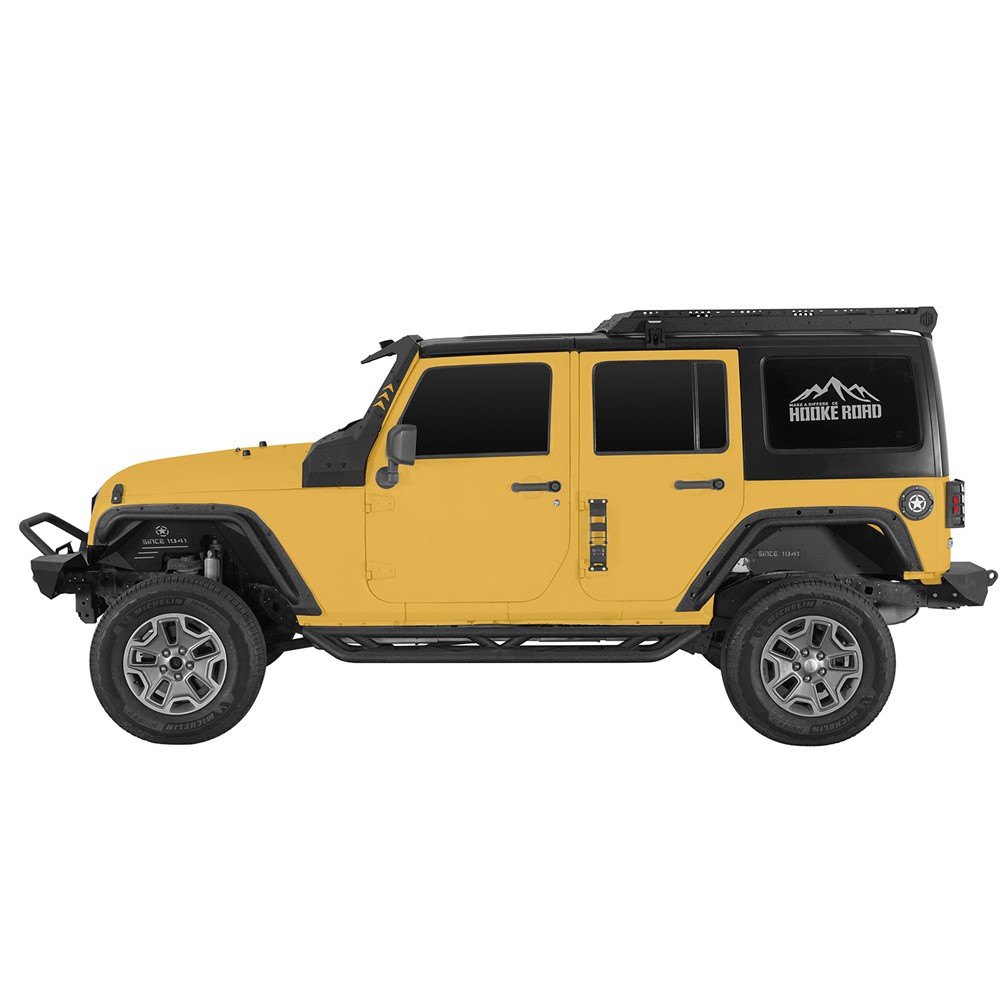 Hooke Road Front & Rear Compact Tube Fender Flares Fit 07-18 Jeep Wrangler JK