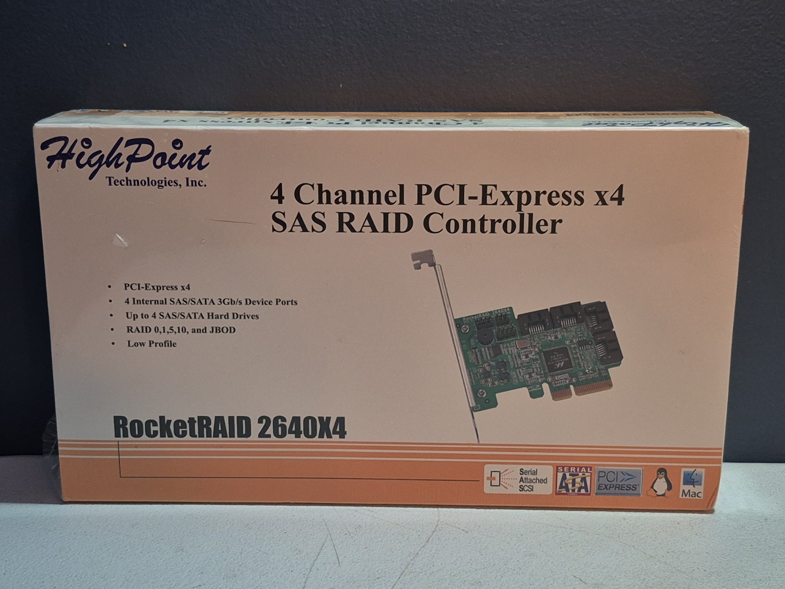 High Point RocketRAID 2640X4 4 Channel PCI-Express x4 SAS RAID Controller NEW