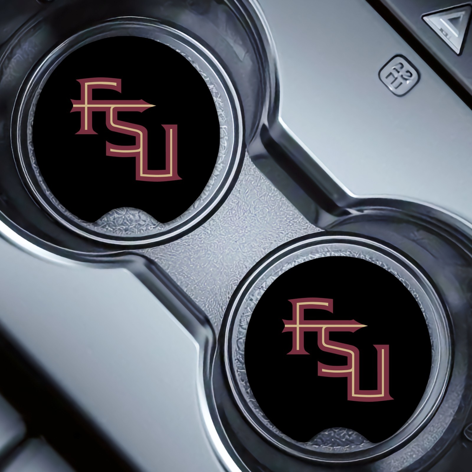 2 Pcs FSU Florida State University Car Cup Holder Coaster Soft & Washable Rubber