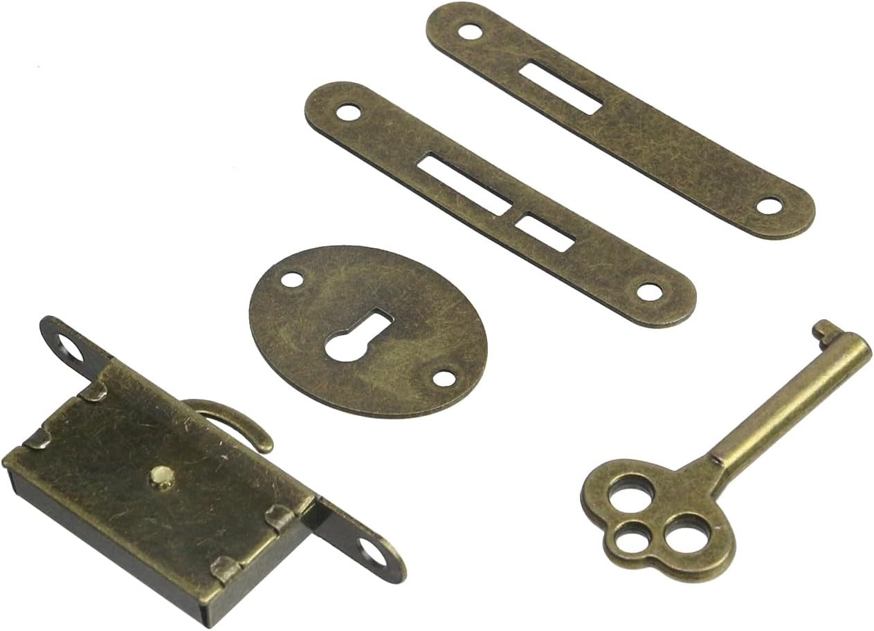 Bronze Mini Box Locks Full Mortise Decorative Antique Locks Jewelry Box Lock Rep