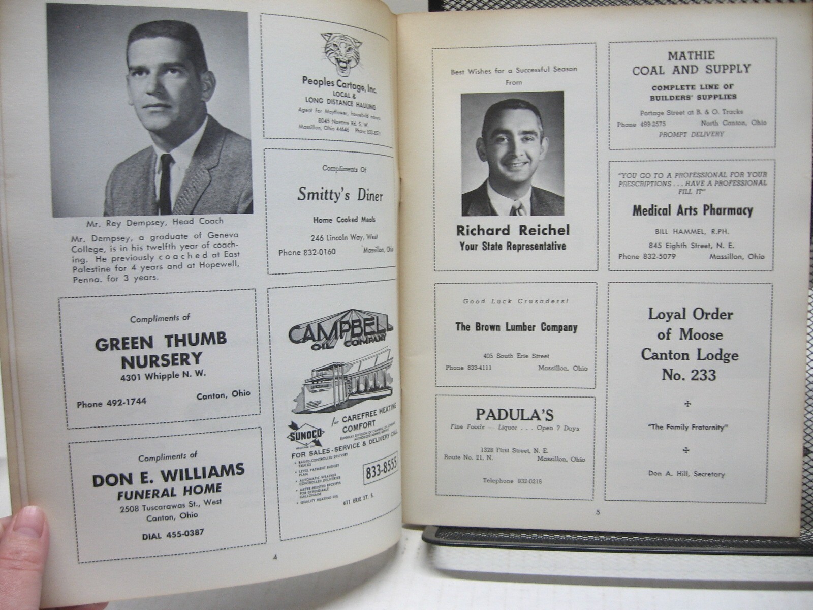1969 Football Program Central Catholic Crusaders vs Canton South
