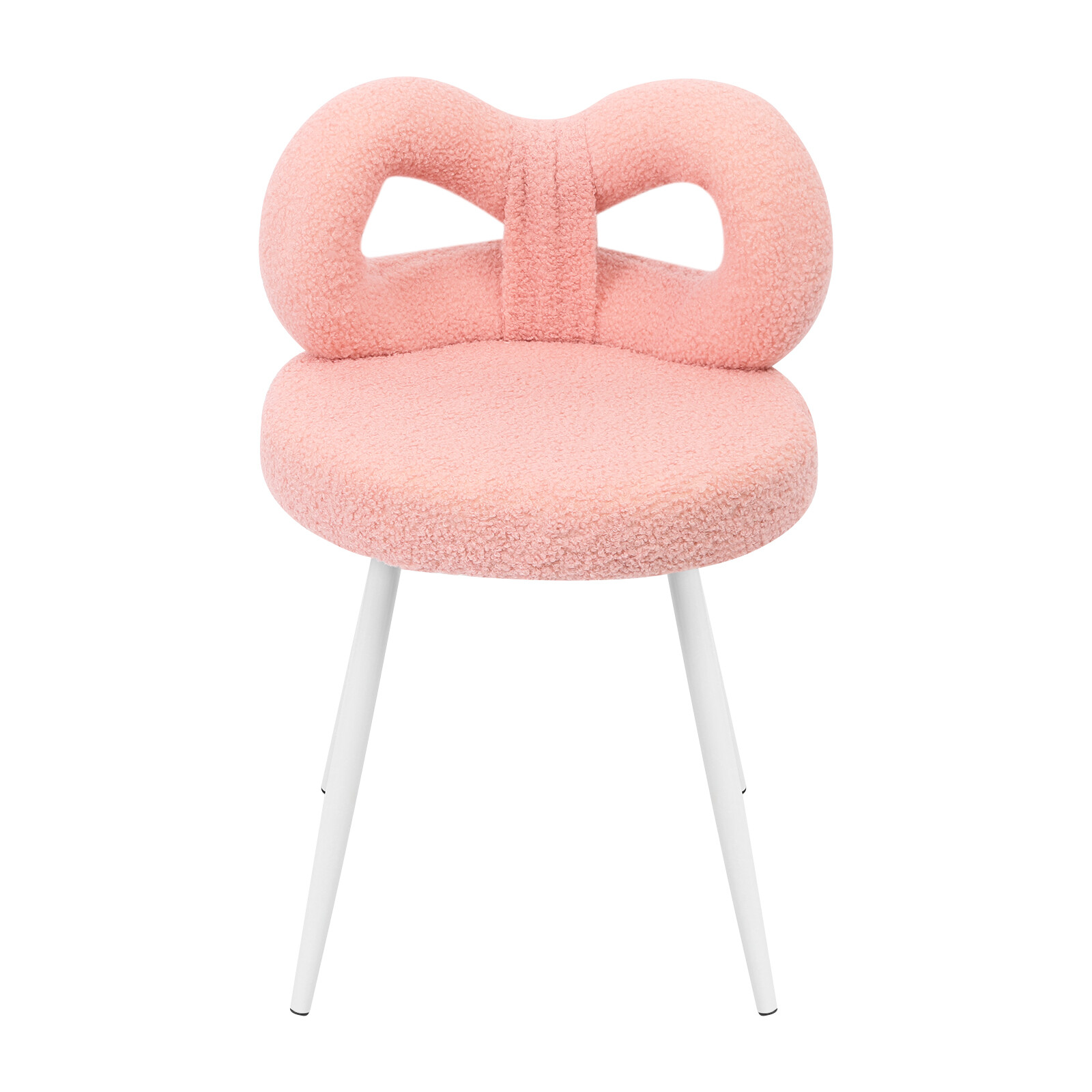 Modern Floor Standing Cute Bow Backrest Make-up Chair Pink 33*33*67cm