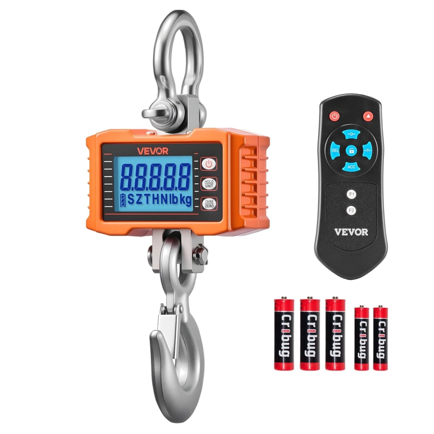 Vevor Digital Crane Scale 4400 Lb 2000 Kg Hanging Scale Lcd Remote