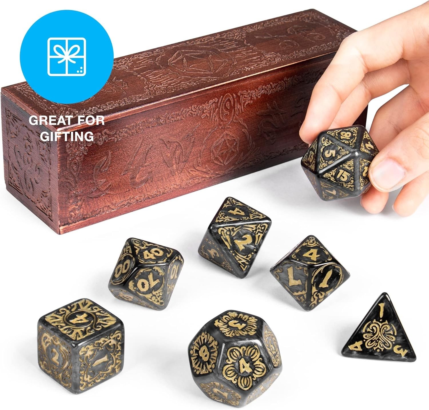 Complete Dungeons & Dragons Dice Set - Jumbo 25mm Dice with Storage Box