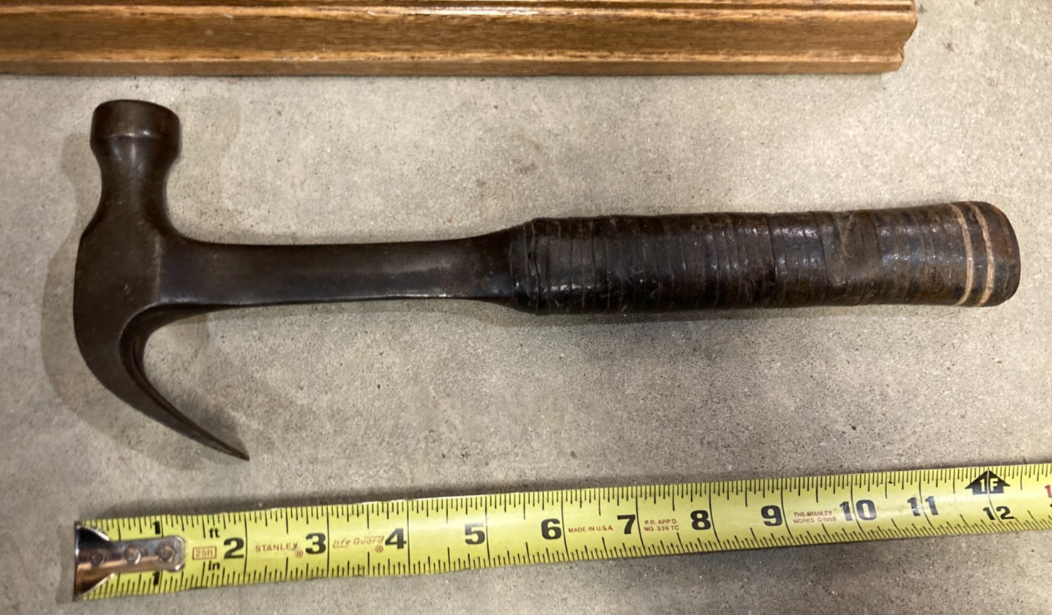 Vintage ESTWING 20 oz. Curved Claw Hammer with Stacked Leather Handle / USA Made
